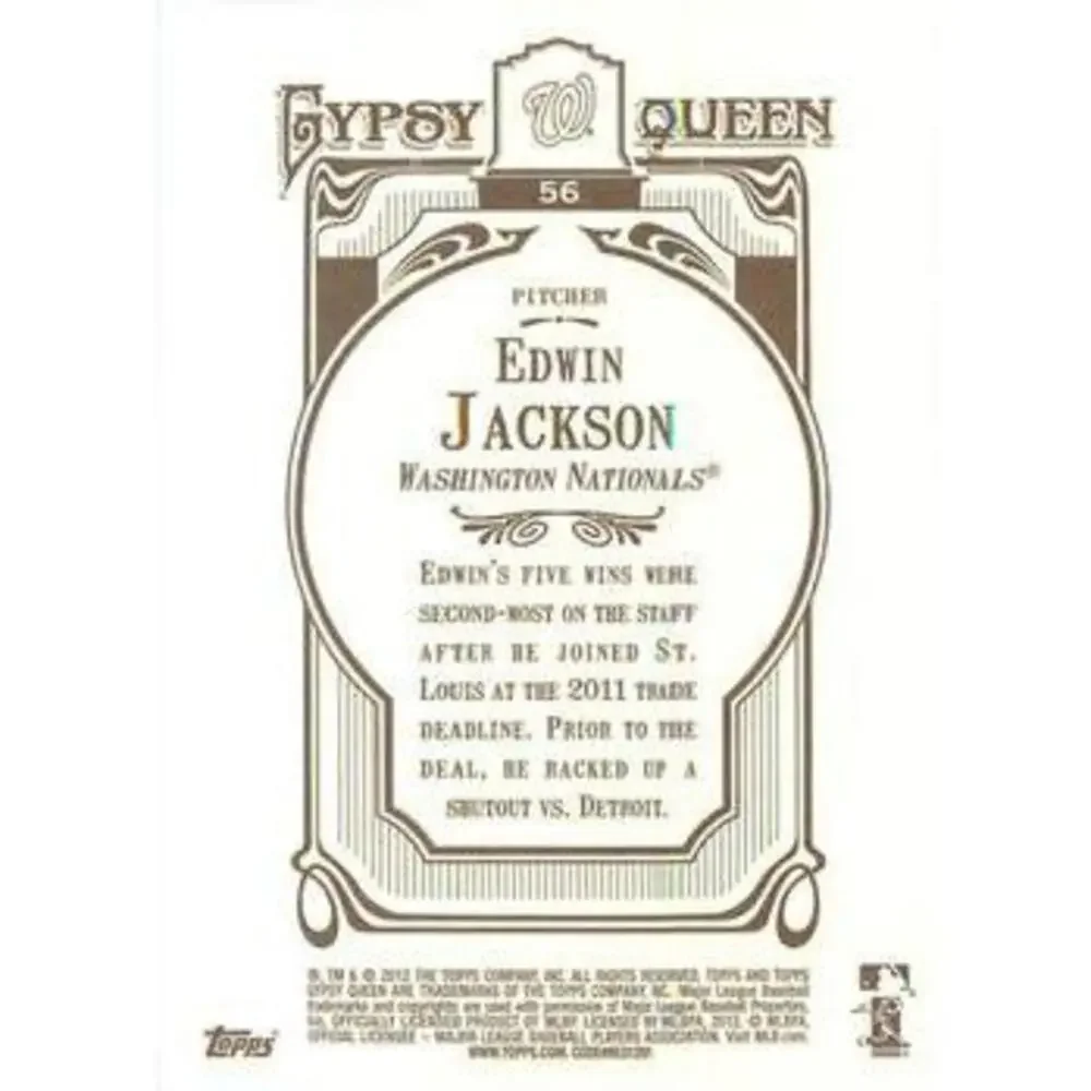 2012 Topps Gypsy Queen Edwin Jackson # 56 Washington Nationals